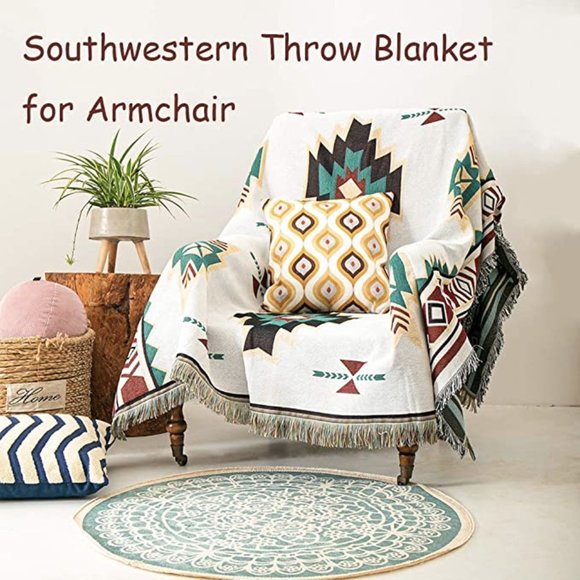Boho Aztec Southwest Couch Throw Blanket Hippie - Picture 5 of 8
